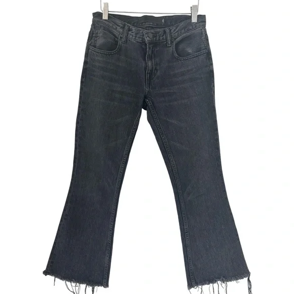 ALEXANDER WANG Trap Kick Flare Jean in Aged Gray Size 24